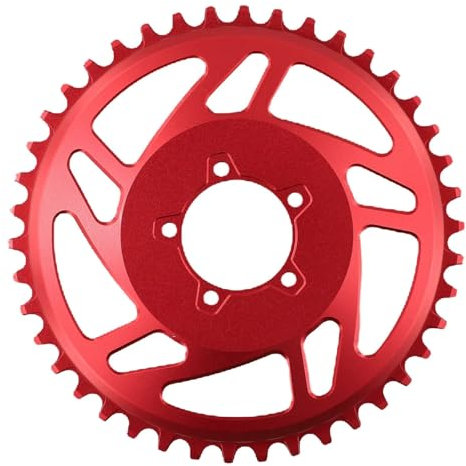 EEQANAO 1 stücke Elektrische Fahrrad 42T Kette Ring Offset Korrektur for Bafang Aluminium Legierung Kettenblatt Offset Korrektur E-Bike Zubehör(Rood)