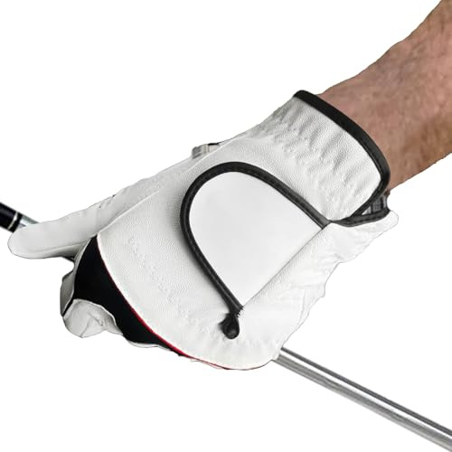 Demsyeq Guanti da golf da uomo, guanti da golf per allenamento swing per mano sinistra, in pelle di pecora antiscivolo, resistenti alle intemperie, articoli da golf per donne e uomini