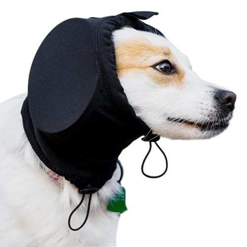 Safe Dogs Ears – Casque antibruit pour Chiens – Protection auditive Contre Les Feux d’Artifice, Le Tonnerre et Les bruits forts (Noir, S)