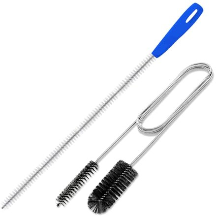Sink Drain Unblocker Tools Set – 2PCS Flexible 61 Inch Pipe Cleaner Brush & 17.7 Inch Sink Cleaning Brush Long Drain Cleaning Tool for Kitchen Bathroom Shower Pipe Cleaners for Clogs & Hair Removal