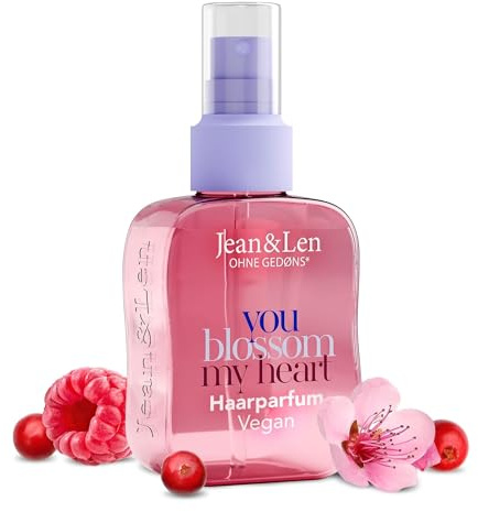 Jean & Len profumo per capelli you blossom my heart, fragranza di fiori delicati e frutti rossi, formula nutriente, adatta a tutti i tipi di capelli, non appesantisce i capelli, 105 ml