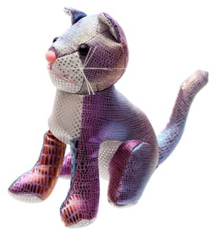 LK Trend & Style Sandtier Katze Handschmeichler, 15cm, 300g, Plüsch Seelentröster, Geschenk (Bunt metallic)
