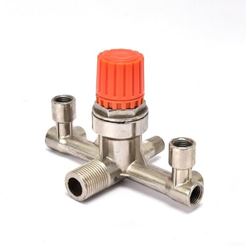 Air Compressor Regulator Valve Double Tube, Regulator Valve Outlet Tube For Piston Air Compressor Zinc Alloy Aluminium