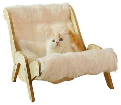 Kattsoffa mjuk – plysch husdjur bäddsoffa liten hund lugnande soffor för valpar, kattungar avkoppling med kudde, husdjurslounge för vardagsrum, tyg, sammet, presentask 35 x 45 cm x 35 cm