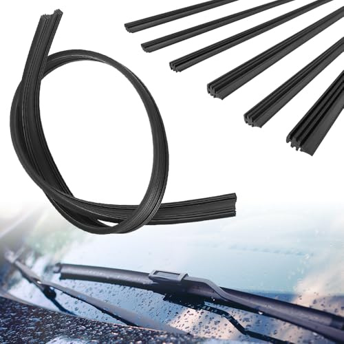 mizikuu 6 Pièces D'essuie-glaceen en Caoutchouc, 800mm Essuie Glace de Rechange Découpables avant Démontables Flexible et Durable Gomme D'essuie-glace Universel pour Tous Les Essuie-glaces de Voiture