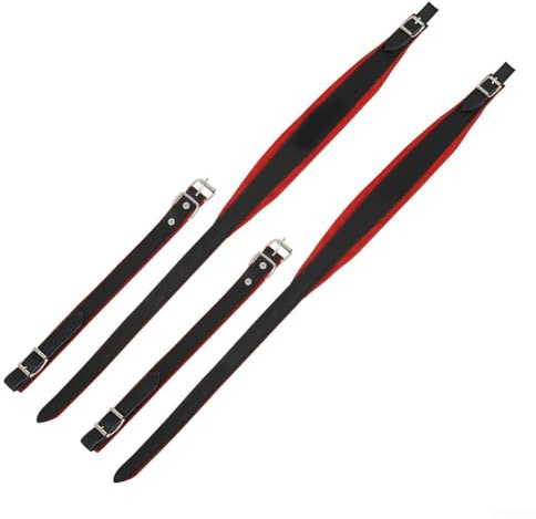 Correa de acordeón ajustable para acordeones de bajo, cómodo cinturón de hombro de piel sintética de 83 cm de longitud, diseño ampliado y grueso para re(rojo)