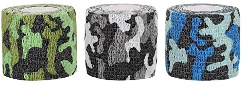 OHPHCALL 3 piezas Cinta Adhesiva Elástica Autoadhesiva Vendajes Camuflaje No Transpirable Soporte Uniforme para Protección Piel Deportiva y Caza