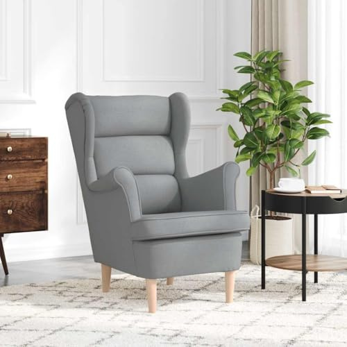 Frdhee Sillón balancín, sillón reclinable, gris claro, 74 x 84 x 100 cm, tela, para salón, ergonómico