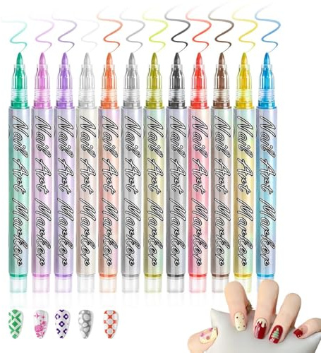 Kit Pen per Unghie 12 Pezzi Strumenti Unghie Portatili ad Asciugatura