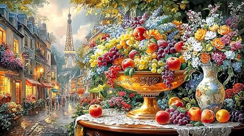 EIN reichhaltiger Obstkorb unter dem kosmischen Himmel Puzzle 1000 Teile Recyclingpapier Extrem Schwer Herausforderndes Spiel für Frauen und Männer zur Entspannung 70x50/1000 Teile