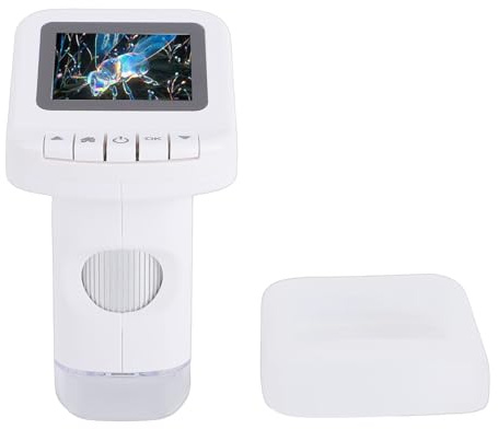 Jonlaki Microscopio Digital, Microscopio Electrónico Portátil 120-1200X con Pantalla IPS de 2,4, Batería de Litio Integrada, para Niños Estudiantes Investigación de Experimentos