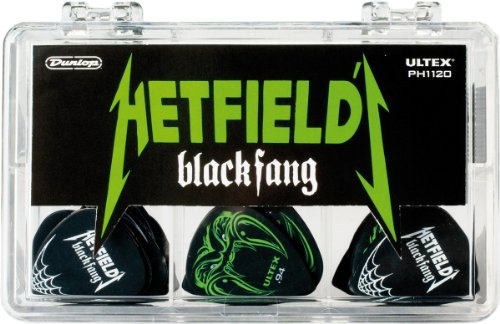 JIM DUNLOP Plektrum Ultex Hetfield's Black Fang, Schachtel mit 108, Schwarz