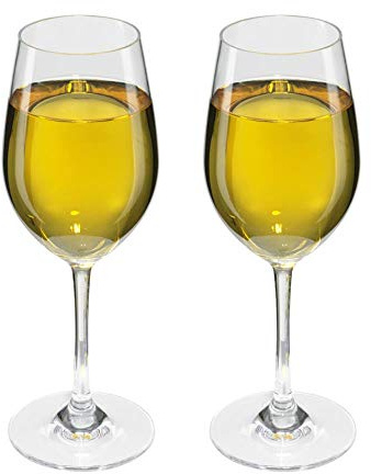 Viva Haushaltswaren 2 unzerbrechliche Weißweingläser hochwertigem Kunststoff (Polycarbonat) ca. 250 ml Weinglas, transparent, 2 Stück (1er Pack), 2-Einheiten