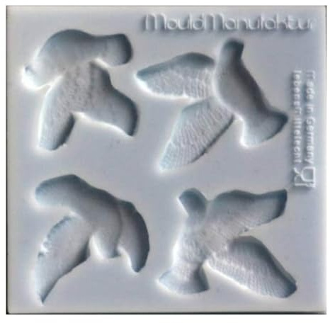 COXIMUS Silikonform Tauben | hochwertige Silikonform für Fondant und Flowerpaste | schnell & einfach zum Reindrücken | Made in Germany
