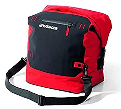 Wenger Dry Bag Flims 38Liter wasserdichte Tasche mit Trageriemen Packsack dauerhaft wasserdicht Beutel Umhängetasche Schutztasche für Kajak Wanderung, Camping, Skilaufen, Schwimmen, Am Strand, Radfahren und Wassersport Unisex rot L23.1037.02