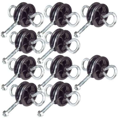 10x Two 2 way Round Electric Fence Gate Anchor Handle Insulator Hook bolt on