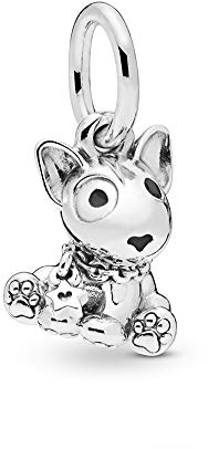 FGT Bull Terrier Dog S925 Dangle Charms fit Pandora Charm Bracelets Birthday Jewellery Gift for Women Daughter Sister Granddaughter Family