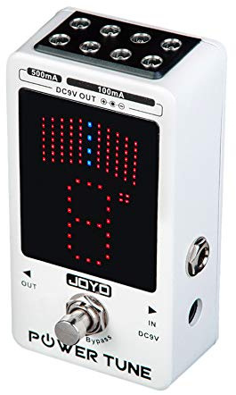 JOYO Tuner & Power Supply Guitar Pedal, 8 Isolated DC 9V Outputs (2×500mA + 6×100mA), Chromatic Tuner with Large LED Display, True Bypass (JF-18R)