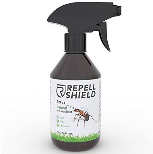 RepellShield® Spray Anti Formiche per Casa e Giardino - Formula anti-formiche Potente & Naturale - Con Geraniolo Ultra Concentrato - Protezione Duratura, Non Macchia, Senza Insetticidi, 250ml