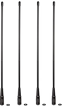 Bingfu Dual Band VHF UHF 136-174MHz 400-470MHz Ham Radio Antenna 4-Pack Walkie Talkie Flexible Whip Antenna SMA Female for Wouxun Baofeng BF-F8HP UV-5R UV-82 BF-888S Two Way Radio