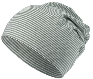 Sterntaler GOTS Beanie Ringel - Erstlingsmütze aus Singlejersey (Bio) gestreift - anschmiegsame Unisex Beanie Mütze variabel tragbar - Baby und Kinder Übergangsmütze, steingrün, Größe 39