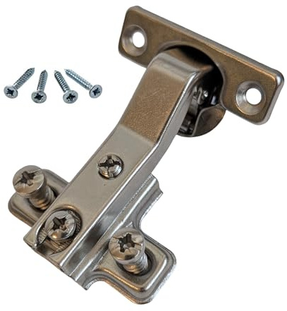 Gedotec Türscharnier Küche Topfband | 1 Stk Möbelscharnier mit Montageplatte | Metalla Mini A 95 | Topfbohrung: 26 mm | Scharniere für 45°- Winkel-Anwendungen mit Schließautomatik | Schranktür Dämpfer