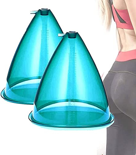 CZCZ 2 Uds Ventosa de Trasero al Vacío, 180ML Gran Máquina de Ventosas al Vacío Accesorios Para Mujeres Masaje Corporal de Levantamiento de Glúteos,Blue