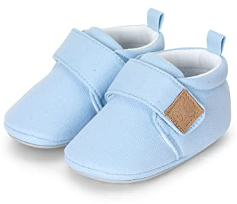 Sterntaler Baby Mädchen Krabbelschuhe Baby Babykrabbelschuh uni - Krabbelschuhe Baby - mit rutschfester Sternensohle - bleu, 19/20