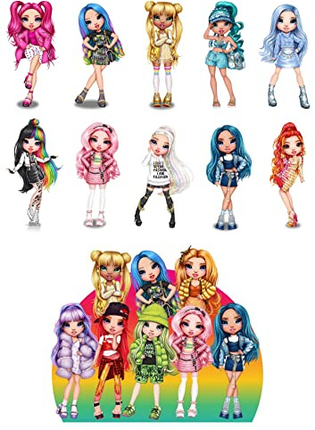 Rainbow High ca 20cv+10x 8cm Cake Topper,Tortenaufleger, Deckopapier, Zuckerpapier (Zuckerpapier)