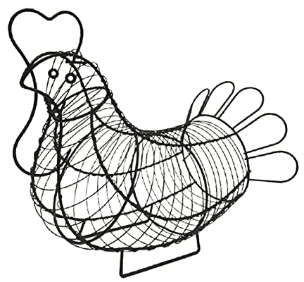 Eierkorb Iron Art Eggs Aufbewahrungskorb Hühnereierhalter Niedlicher Henne-förmiger Küchen-Aufbewahrungskorb-Organizer-Rack-Dekoration