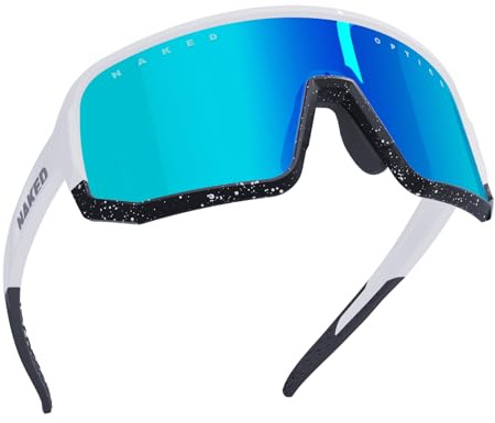 NAKED Optics Sportbrille für Damen & Herren VOLT – Unisex Fahrradbrille für Herren & Damen mit robustem TR-90 Rahmen – Rutschfeste Schnelle Brille mit UV 400 Schutz und austauschbaren Gläsern