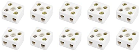QUARKZMAN 2 Posizione Filo Connettore 10pz Doppia filo Ceramica 10A | Terminale Ceramica Connettori, per Elettrico Filo Cavo