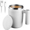 Tazza per frullatore automatico elettrico, 380 ml, caffè magnetico in acciaio inossidabile, con coperchio per tè, succo, latte, cacao (bianco)