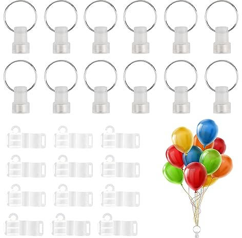 MIYUANGKJ Peso per Palloncini ad Elio, Set 24 PCS di Pesi per Palloncini, Clip per Palloncini, Cono Plastica per Palloncini Ad Elio per La Decorazione Matrimoni e Feste Compleanno