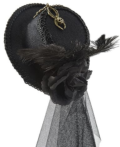 kowaku Spitzenschleier, Steampunk-Zylinder, Gothic-Vintage-Kopfbedeckung mit Schutzbrille, Kopfbedeckung, rustikale Fedoras für Zubehör, Party, Damen,