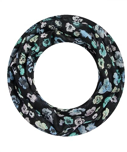 Majea Loop Schal Damen Schlauchschal Halstuch schmaler Loopschal (880051) (schwarz 1)