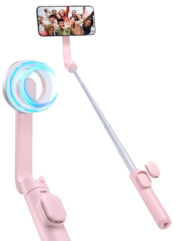 Spigen Palo Selfie Wondersnap MagFit Compatible con MagSafe, [Fuerza magnética 27N] [Compacto y liviano] para iPhone, Samsung Galaxy, Google Pixel, Xiaomi - Misty Rose