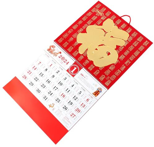 PRETYZOOM Wandkalender Zum Aufhängen Hängekalender Mit Klarem Druck Dekorativer Kalender Für Haushalt Filigraner Monatskalender Aus Papier Neujahrs-wandkalender