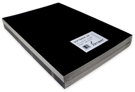 Artway Skizzenbuch mit Softcover, A3, Hochformat, 135 g/m² Zeichenpapier, 20 Seiten/40 Seiten, 10 Stück, weiß