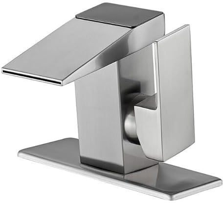 UDWTMTPRT Black Waterfall Digital Display Basin Sink Faucet Hot Cold Water Temperature LED Washbasin Taps Bathroom Deck Mixer Crane (Color : Nickel)
