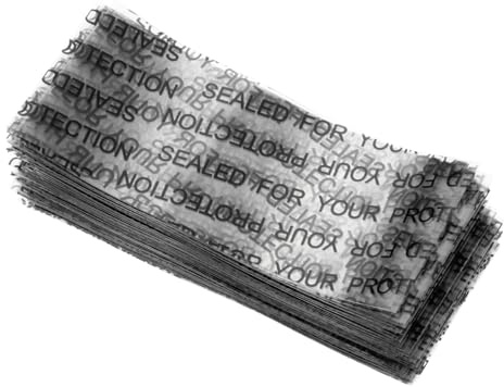 PATIKIL 73x30mm PVC Schwarzer Druck Perforierte Schrumpfbänder, 500 Stück Schrumpffolie für Flaschen, Gläser, Dosen und Dosen passend für Durchmesser 1,69 bis 1,81, Klar