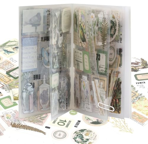 Scrapbooking Sticker, Scrapbook Zubehör, Bullet Journal für Scrapbook, Wasserfeste Vinyl Aufkleber für DIY Fotoalbum Notebook Aesthetic Deko