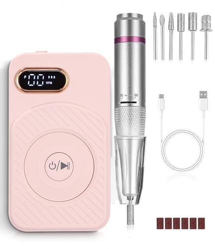 NagelfräSer, 45000RPM Elektrische Nagelfräser, Fräser für Gelnägel, Nagelfräser für Gelnägel, Elektrische Nagelfeile für Nagelhaut Shellac Acrylgel, Nagelfeilen für Gelnägel, für den Outdoor-Einsatz