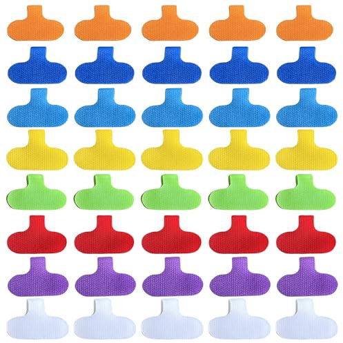 Pamtns 40 Stück Bunt Kabelbeschriftung Kabeletiketten Kabel Beschreibbare Organizer Kabel Beschriftung Wiederverwendbar Beschreibbare Kabel Etiketten Kabelbinder für Kennzeichnung und Sortierung