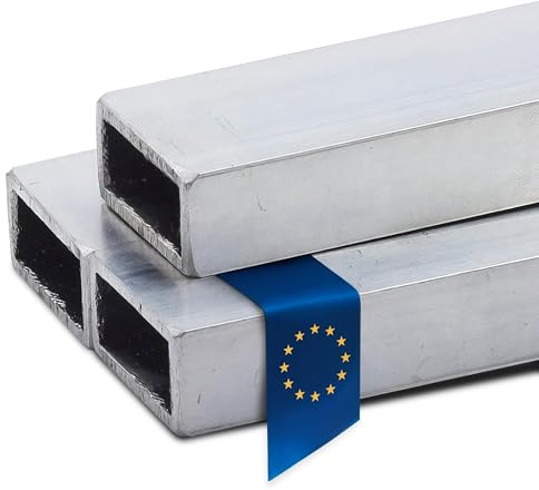 Stahl-Shop24 - Aluminium Rechteckrohr Alu Hohlprofil gepresst Konstruktionsrohr Vierkantrohr für Konstruktionen Werkstoff EN AW-6060 T66 AlMgSi0,5, Länge:1000 mm, Abmessung:100 x 30 x 2 mm