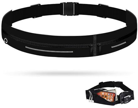 Laufgürtel für Handy, Lauftasche, Hüfttasche für Jogging Running Belt Sport Jogging Gürtel Fitnessgürtel Handytasche Geeignet für Mobiltelefone Verschiedener Modelle und Größen(Schwarz)