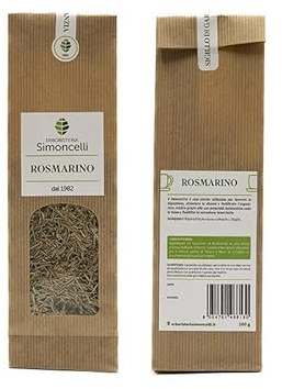Tisana Rosmarino 200 grammi - Erboristeria Simoncelli - Infuso Naturale con Foglie di Rosmarino per Favorire la Digestione e Lenire la Tosse