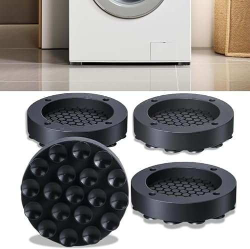 VIDSTW 4 Pezzi Soporte Lavadora Antivibracion Lavadora Soporte Antivibración Lavadora Soporte Lavadora Secadora Patas AntivibraAcion Lavadora Base Lavadora para Lavadora FFrigorífico (Negro)