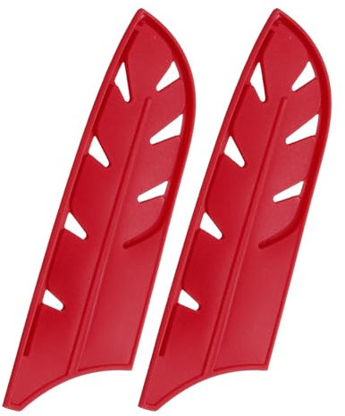 sourcing map 2 Pcs Knife Cover Sleeves, 7.4 x 2 PP Knives Edge Guard Blade Protector Universal Knife Sheath for Home Kitchen, Red