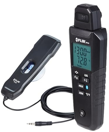 Flir PV78 Solarbestrahlungs- und Temperaturmesser, Neigungssensor | 0-1400 W/m² Bestrahlung, IEC 62446-1, Paneltemp, Kompass, Neigung, METERLiNK, 9V-Batterie, Sonde